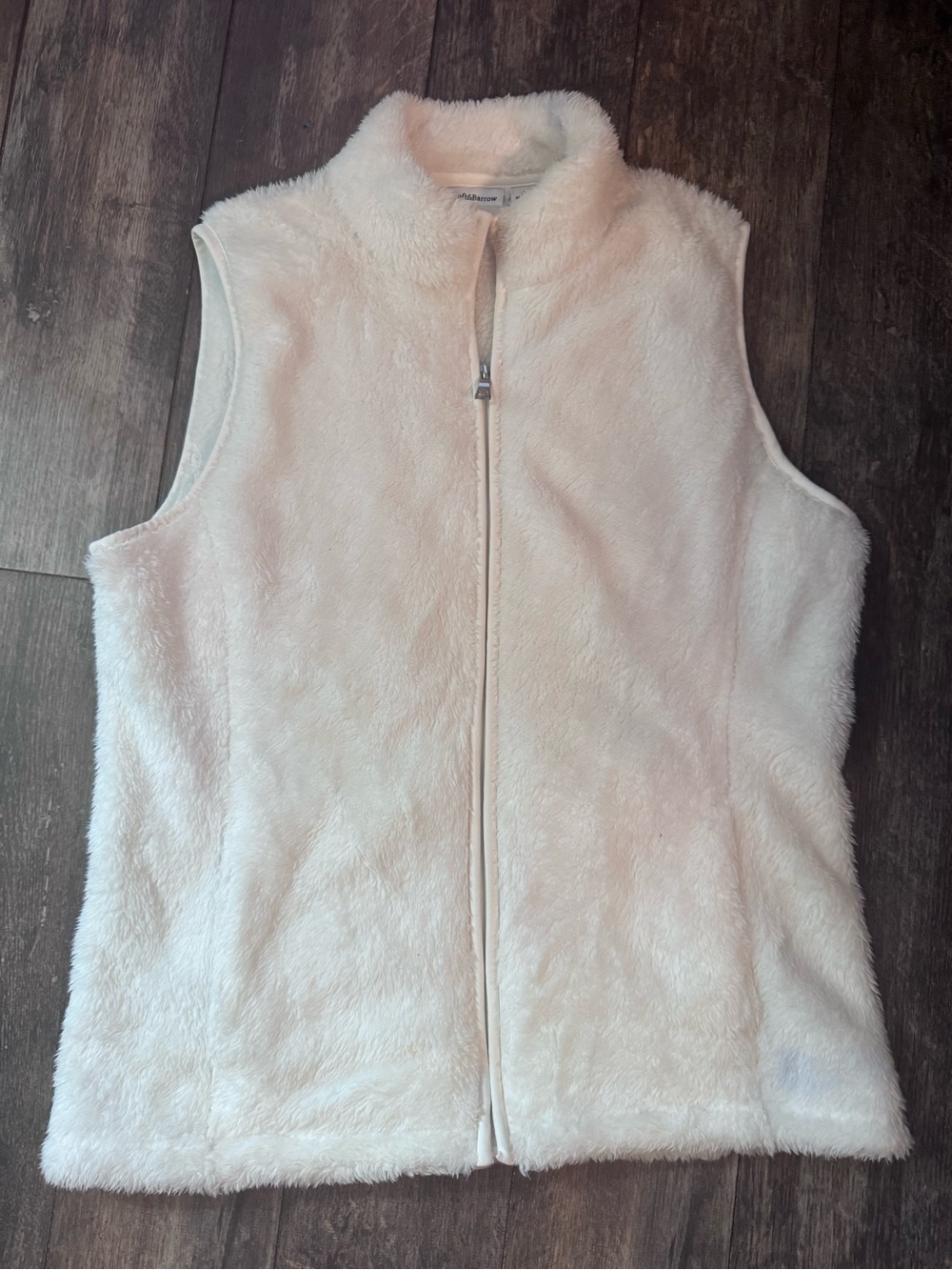croft & barrow Cream Plush Fleece Zip Vest